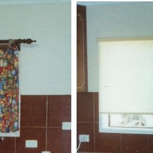 Kitchen curtain before and after
