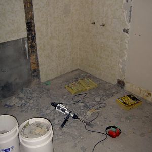 Nundah unit - bathroom gutted
