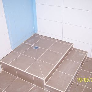 Walsh St - Bathroom getting tiled