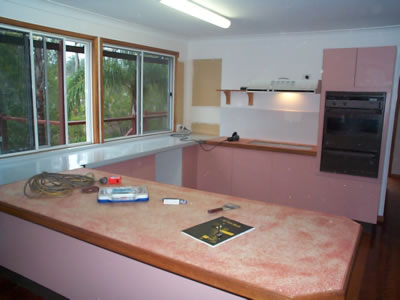 Before - pink laminate and late 80's style