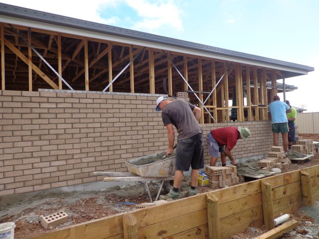 Brickwork happening..and roof on!