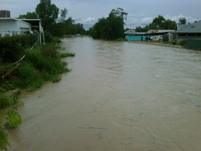 Charleville nearly flooding