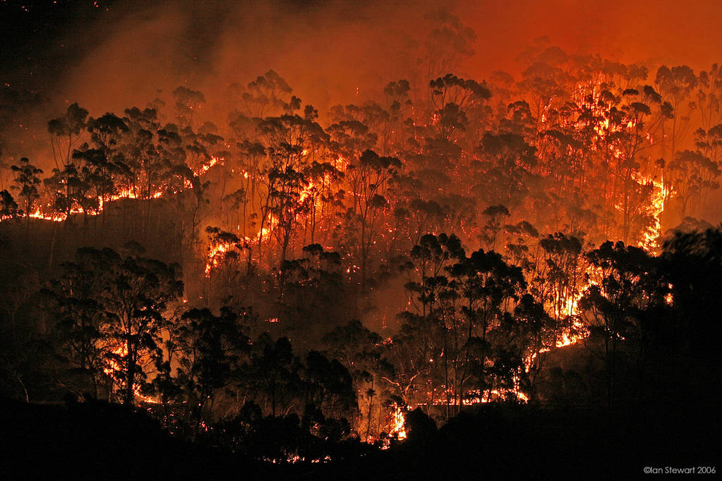 Hobart on fire