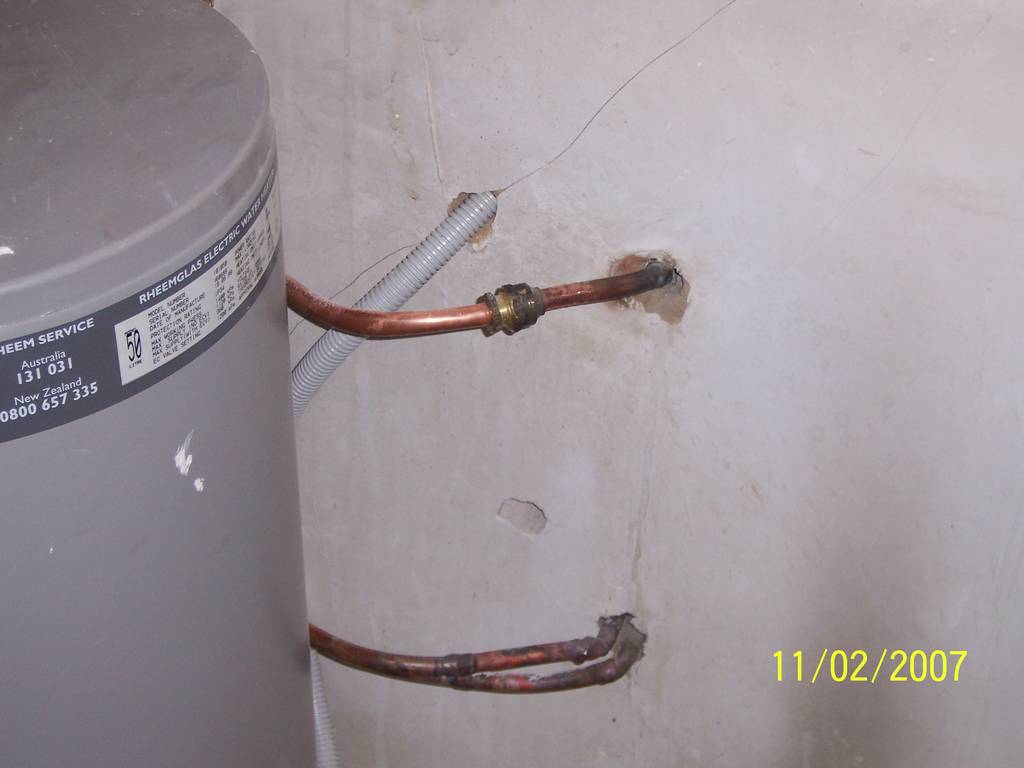plumber's first attempt at moving hot water heater